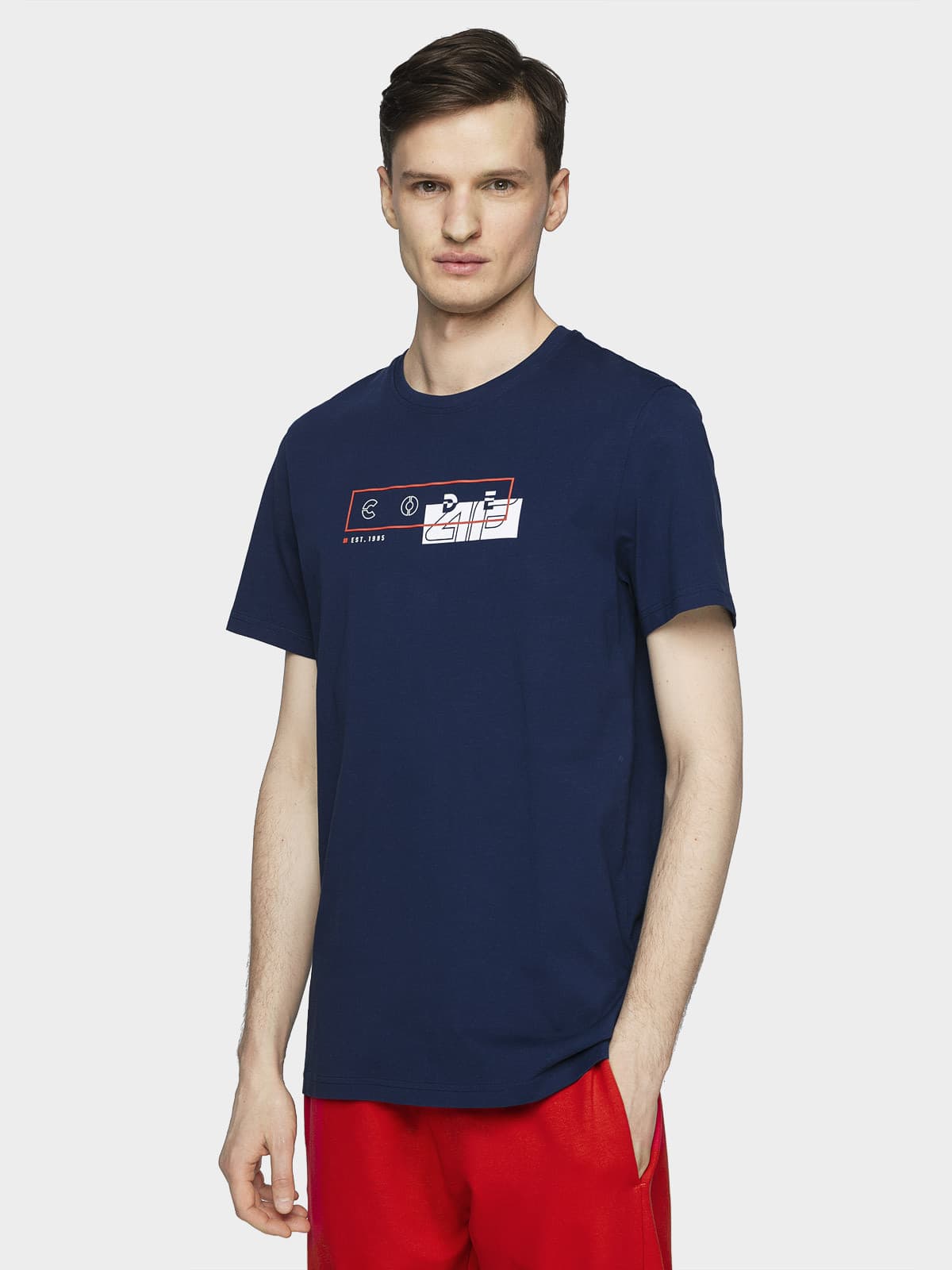 4F H4L21-TSM021 NAVY Pánské tričko US L H4L21-TSM021 NAVY