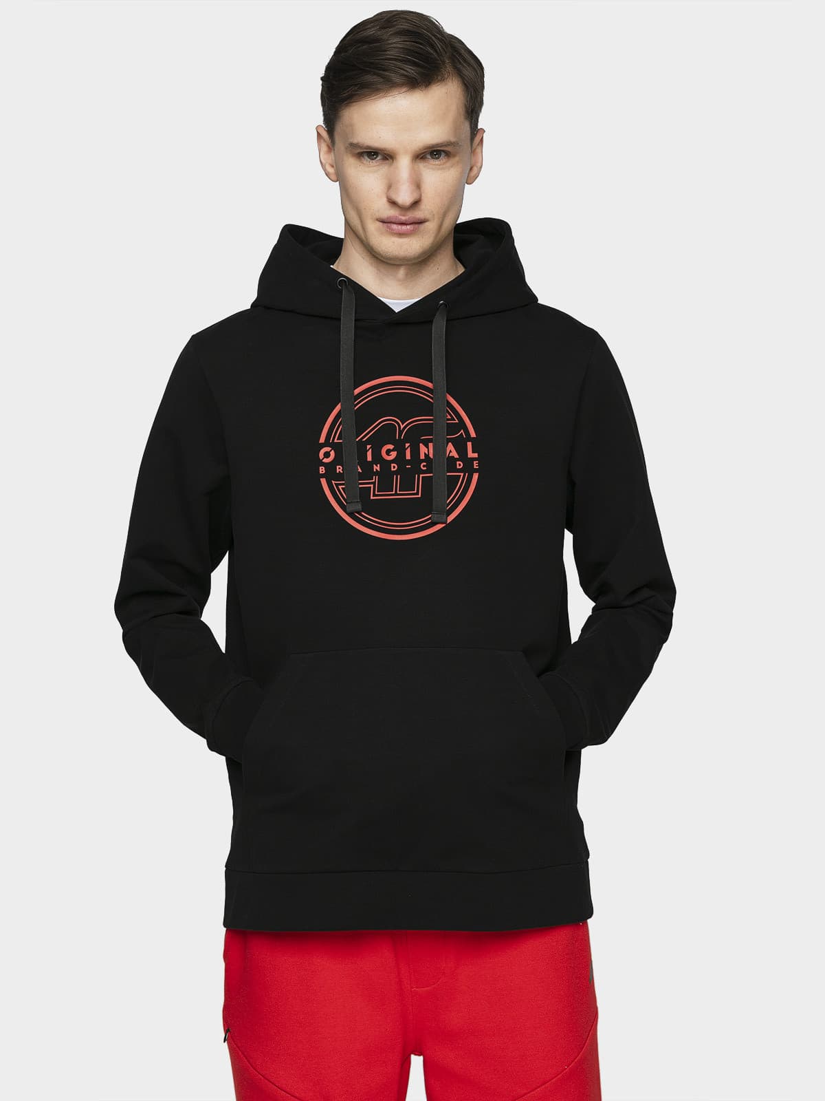4F H4L21-BLM015 DEEP BLACK Pánská mikina US L H4L21-BLM015 DEEP BLACK