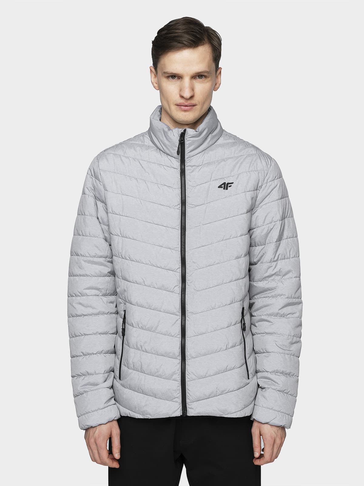 4F H4L21-KUMP002 COLD LIGHT GREY Pánská bunda US L H4L21-KUMP002 COLD LIGHT GREY