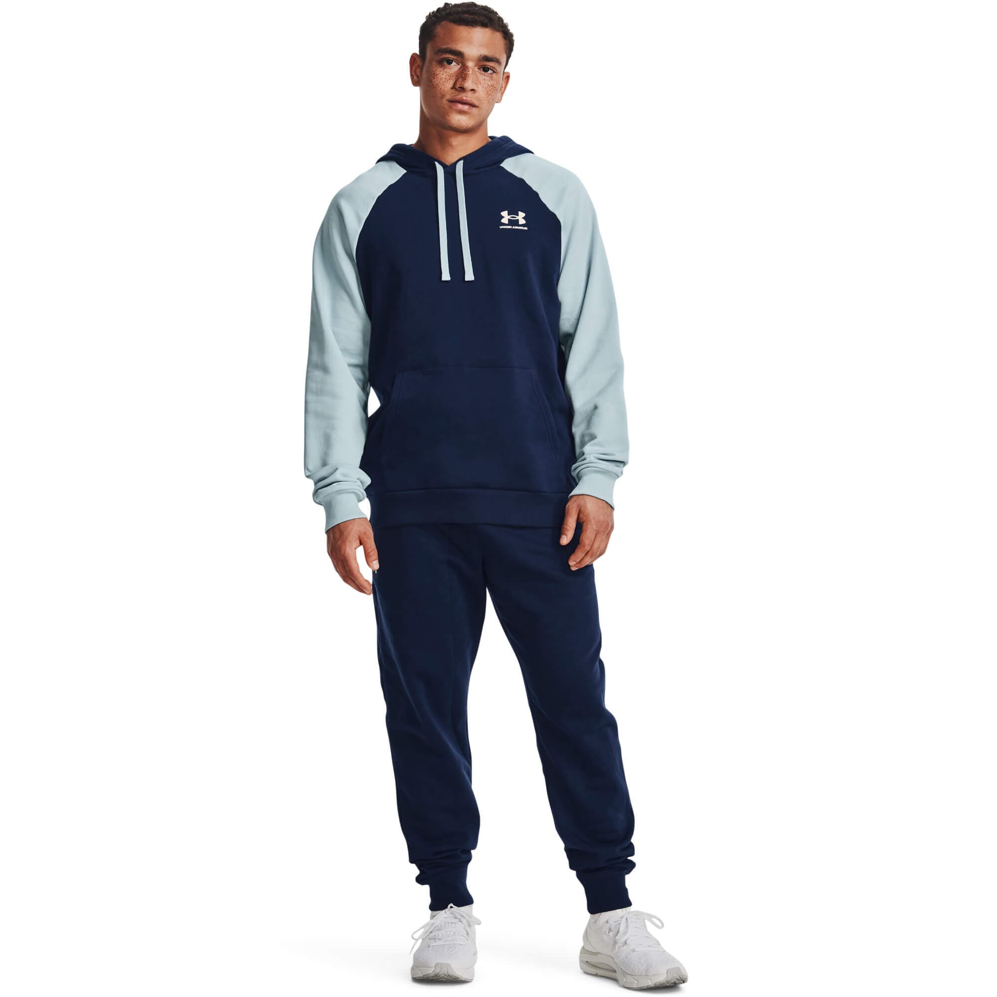 Under Armour UA RIVAL FLC COLORBLOCK HD Pánská mikina US M 1366357-409 - náhled 3