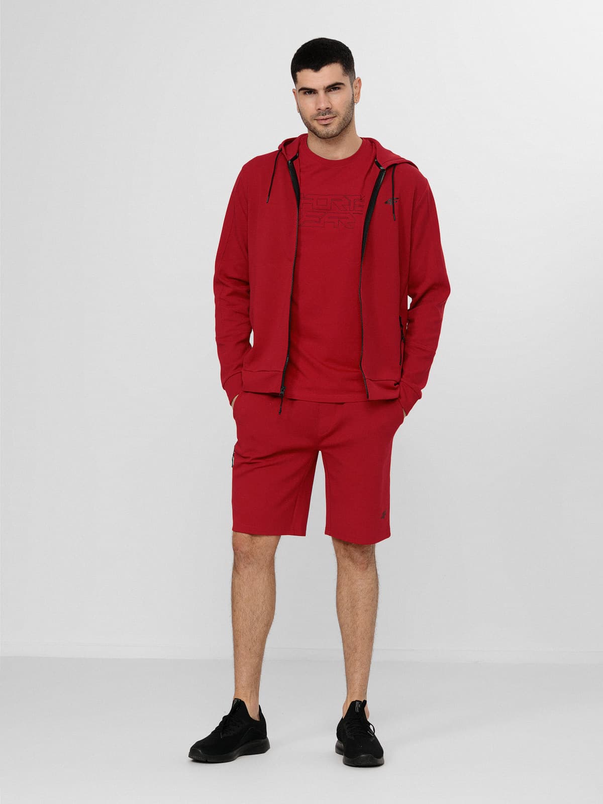 4F H4L22-BLM014 DARK RED Pánská mikina US 3XL H4L22-BLM014 DARK RED - náhled 2