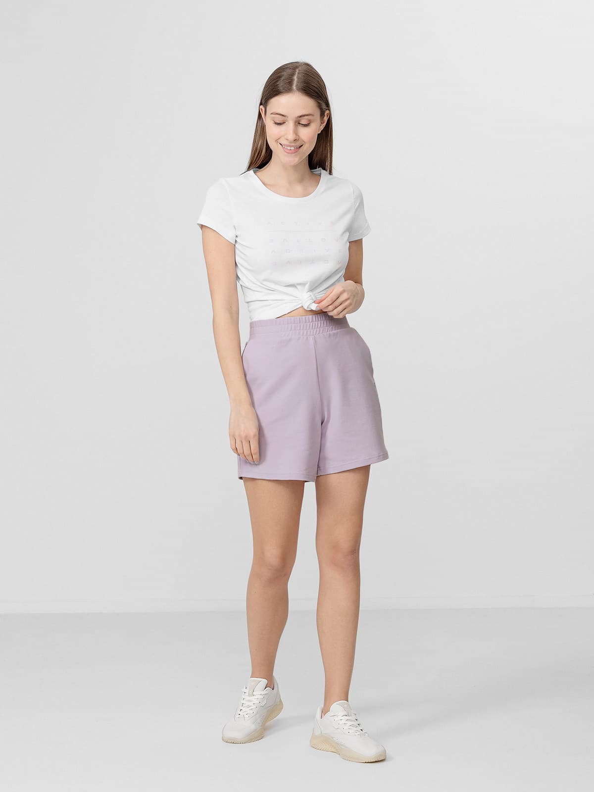 4F H4L22-SKDD016 LIGHT VIOLET Dámské kraťasy US L H4L22-SKDD016 LIGHT VIOLET - náhled 2
