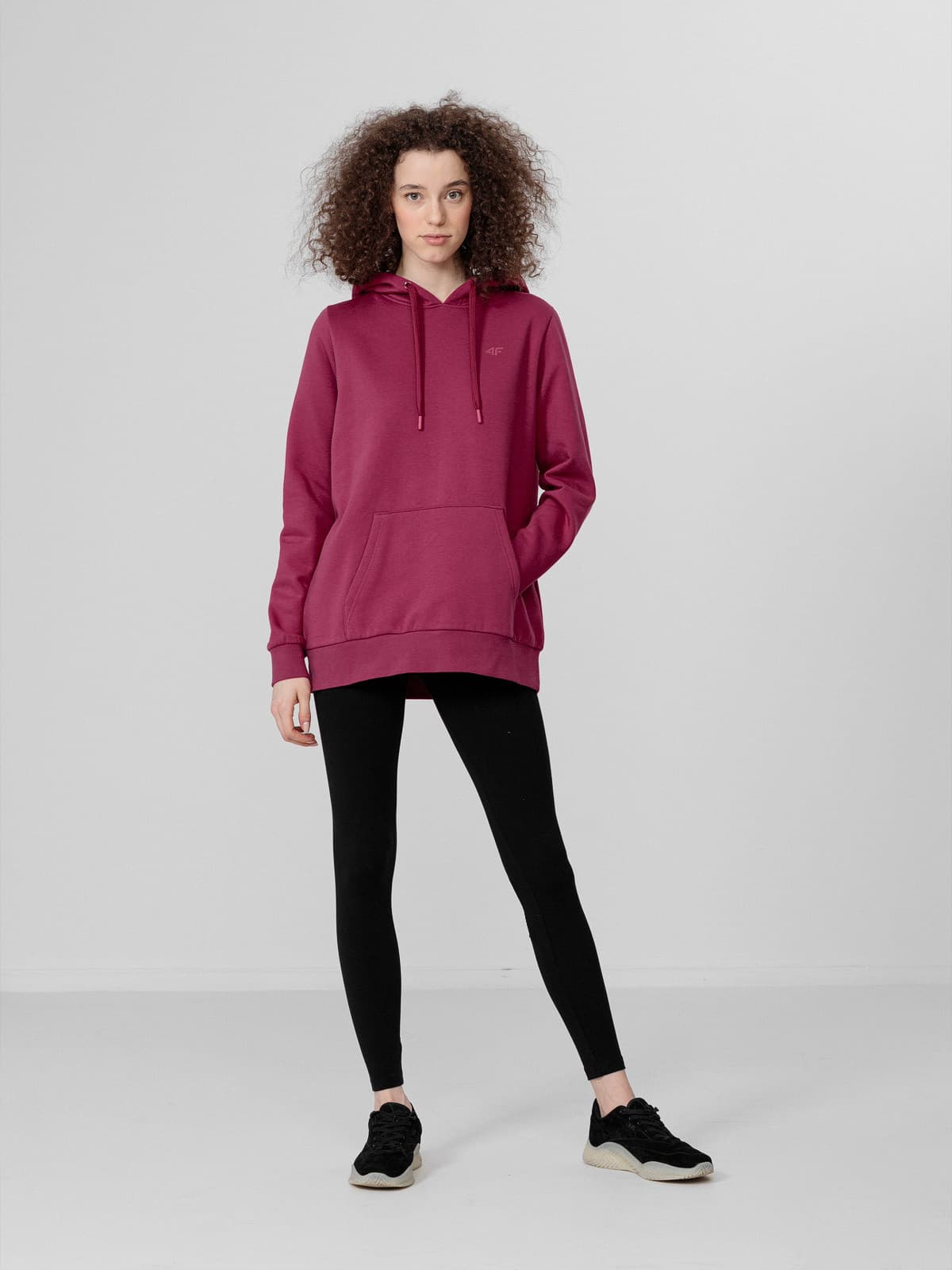 4F H4L22-BLD352 DARK PINK Dámská mikina US L H4L22-BLD352 DARK PINK - náhled 2