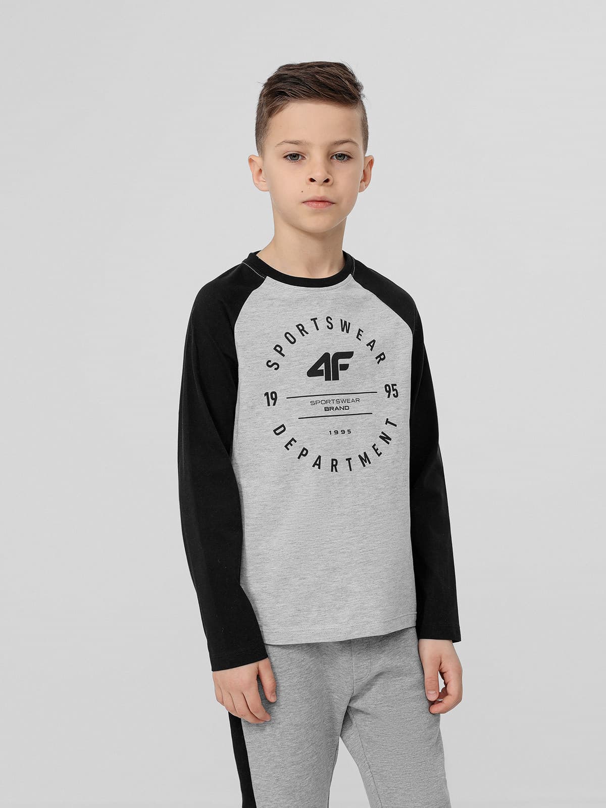 4F HJL22-JTSML001 LIGHT GREY MELANGE Dětské tričko EU 122 HJL22-JTSML001 LIGHT GREY MEL - náhled 3