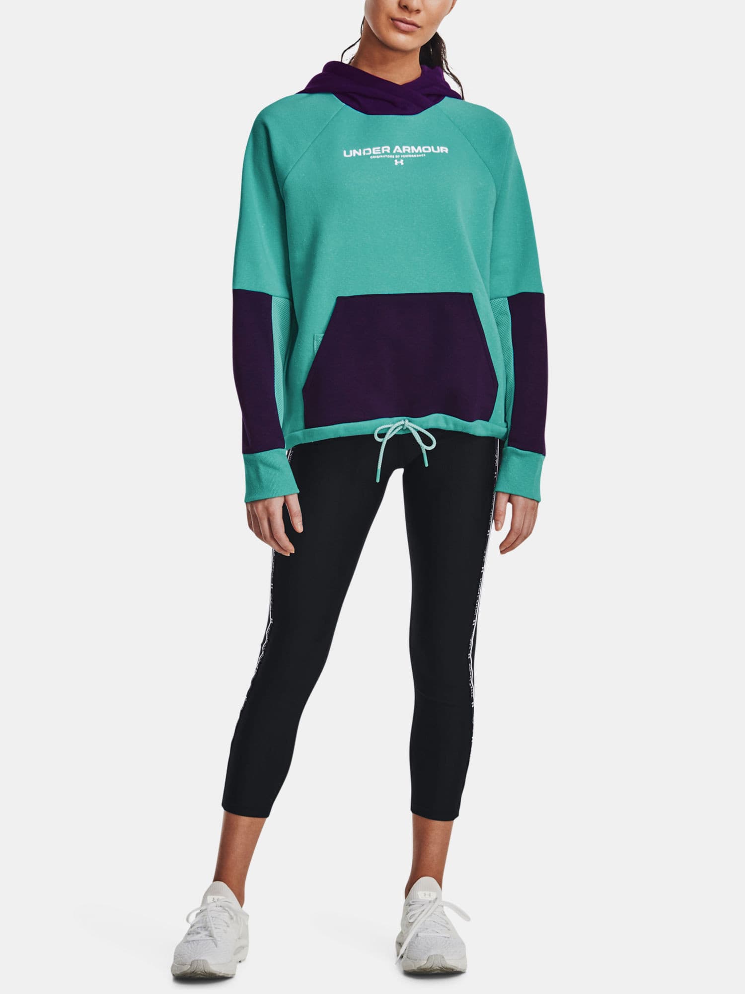 Under Armour Rival + Fleece Hoodie Dámská mikina US L 1369851-369 - náhled 3