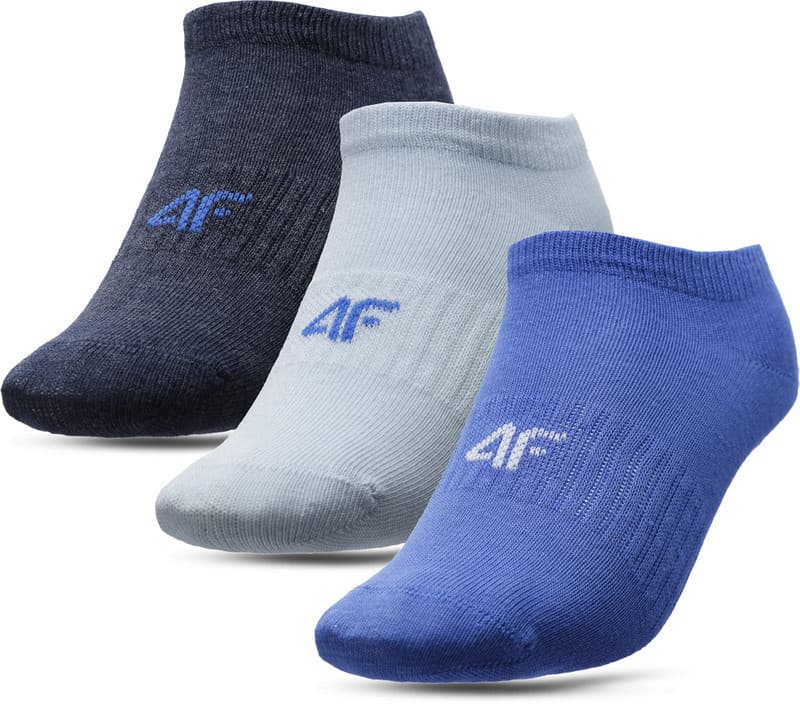 4F HJL22-JSOM001 BLUE+LIGHT BLUE+NAVY MELANGE Ponožky EU 32/35 HJL22-JSOM001 BLUENAVY