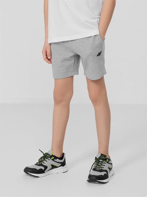4F HJL22-JSKMD001 COLD LIGHT GREY MELANGE Dětské kraťasy EU 134 HJL22-JSKMD001 LIGHT GREY MEL - náhled 5