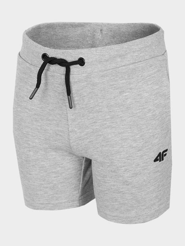 4F HJL22-JSKMD001 COLD LIGHT GREY MELANGE Dětské kraťasy EU 134 HJL22-JSKMD001 LIGHT GREY MEL - náhled 3
