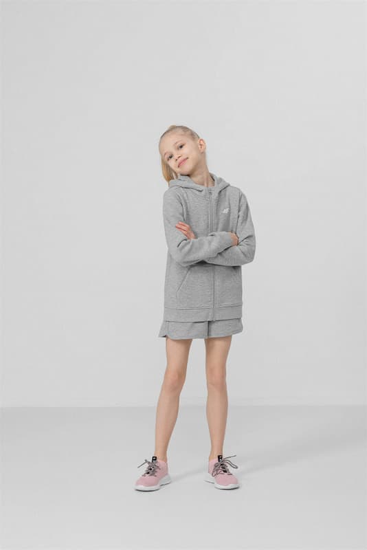 4F HJL22-JBLD001 LIGHT GREY MELANGE Dětská mikina EU 122 HJL22-JBLD001 LIGHT GREY MEL - náhled 4