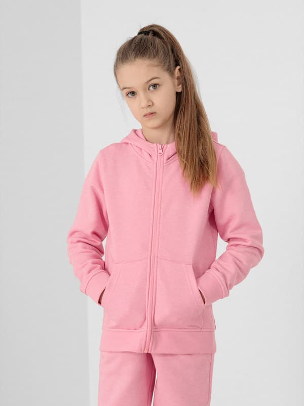 4F HJL22-JBLD001 LIGHT PINK MELANGE Dětská mikina EU 122 HJL22-JBLD001 LIGHT PINK MEL - náhled 3