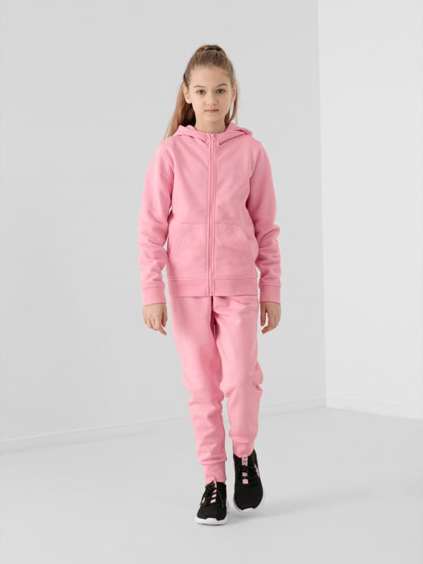 4F HJL22-JBLD001 LIGHT PINK MELANGE Dětská mikina EU 122 HJL22-JBLD001 LIGHT PINK MEL - náhled 4