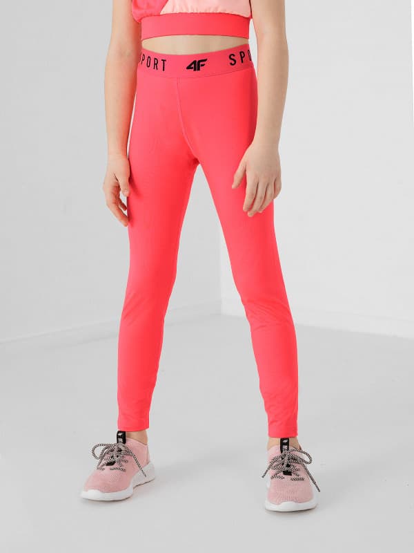 4F HJL22-JSPDF002 CORAL NEON Dětské legíny EU 122/128 HJL22-JSPDF002 CORAL NEON - náhled 4