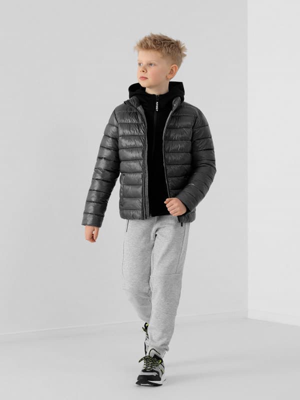 4F HJL22-JKUMP001 DARK GREY Dětská bunda EU 122 HJL22-JKUMP001 DARK GREY - náhled 4