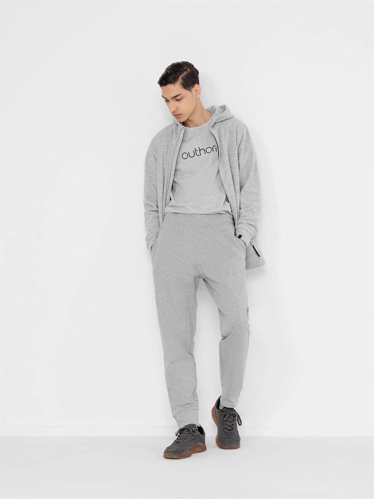 Outhorn HOL22-SPMD600 WARM LIGHT GREY MELANGE Pánské tepláky US XL HOL22-SPMD600 LIGHT GREY MEL - náhled 3