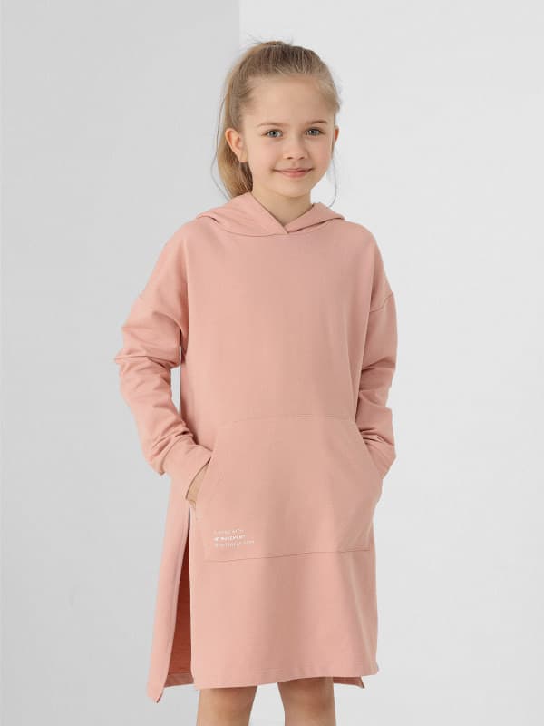 4F HJL22-JSUDD001 SALMON CORAL Dětské šaty EU 122 HJL22-JSUDD001 SALMON CORAL - náhled 3