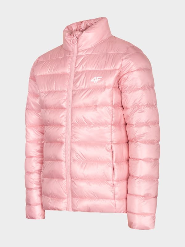 4F HJL22-JKUDP001 LIGHT PINK MELANGE Dětská bunda EU 128 HJL22-JKUDP001 LIGHT PINK MEL