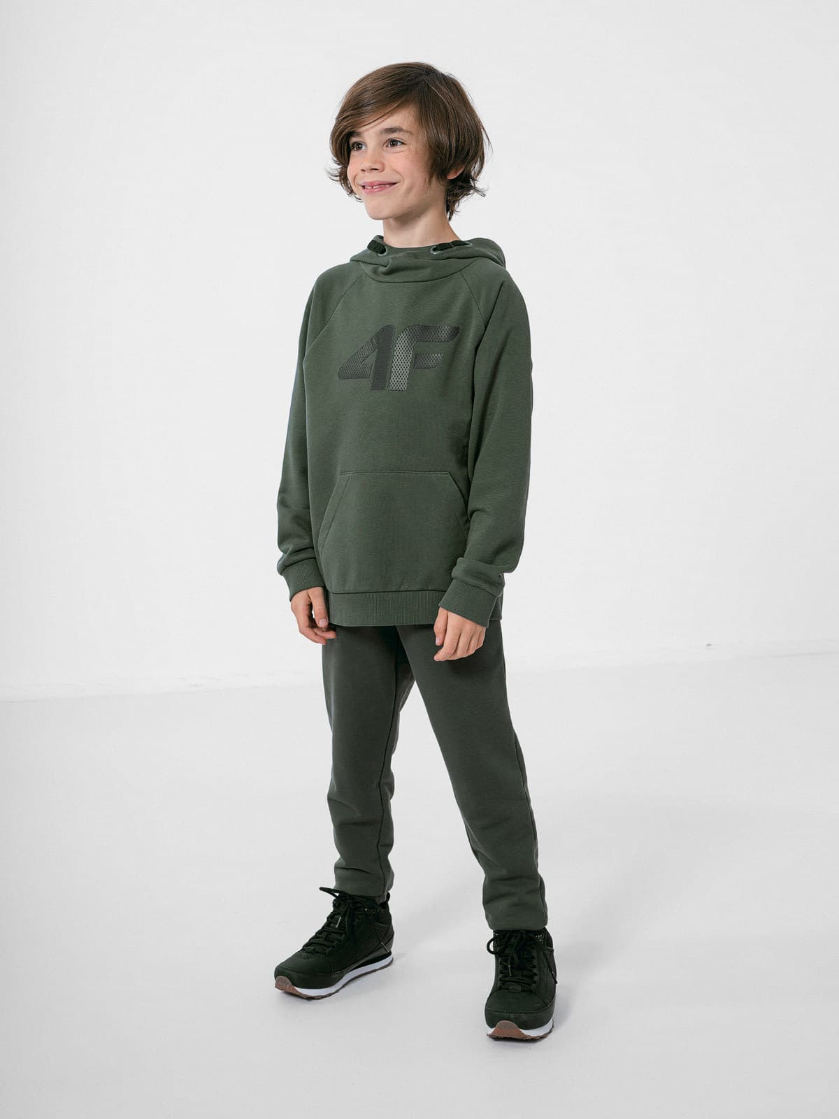 4F HJZ22-JBLM002 KHAKI Dětská mikina EU 122 HJZ22-JBLM002 KHAKI - náhled 4