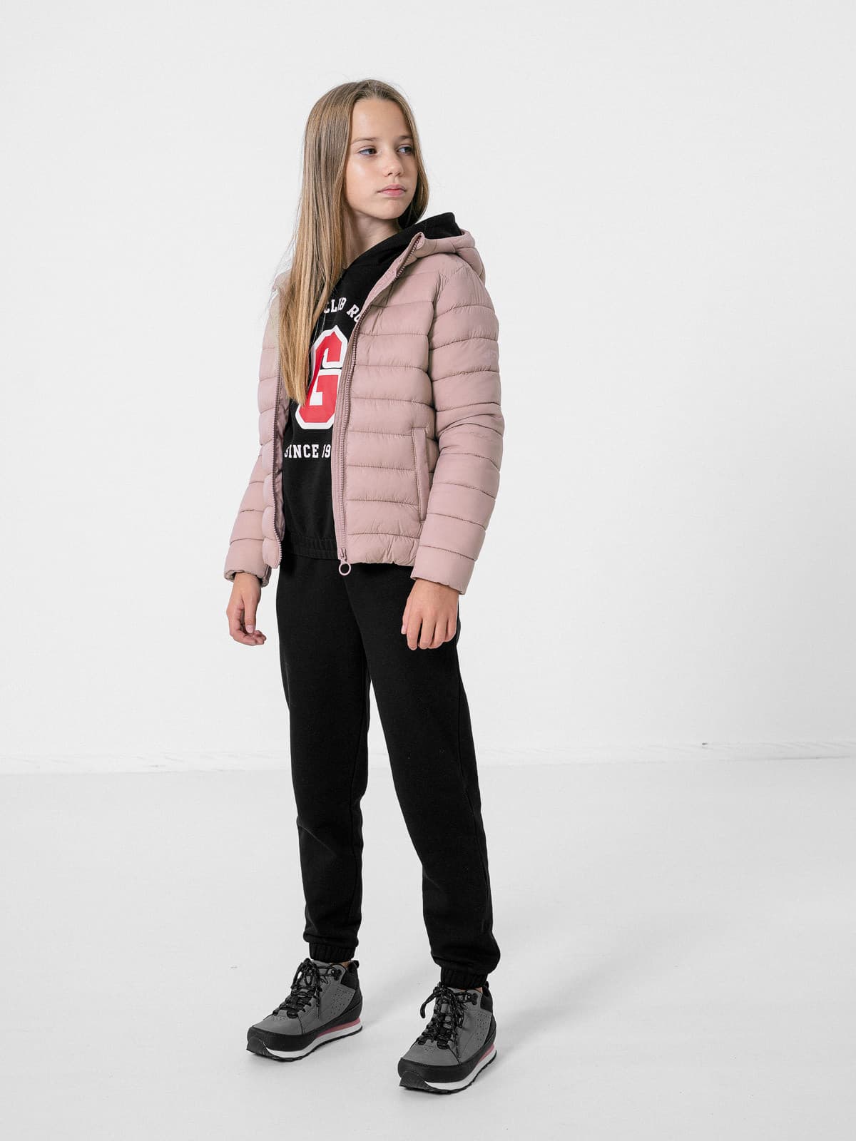 4F HJZ22-JKUDP001 LIGHT PINK Dětská zimní bunda EU 128 HJZ22-JKUDP001 LIGHT PINK - náhled 3