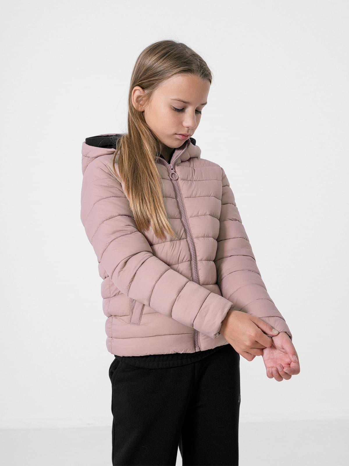 4F HJZ22-JKUDP001 LIGHT PINK Dětská zimní bunda EU 128 HJZ22-JKUDP001 LIGHT PINK - náhled 4