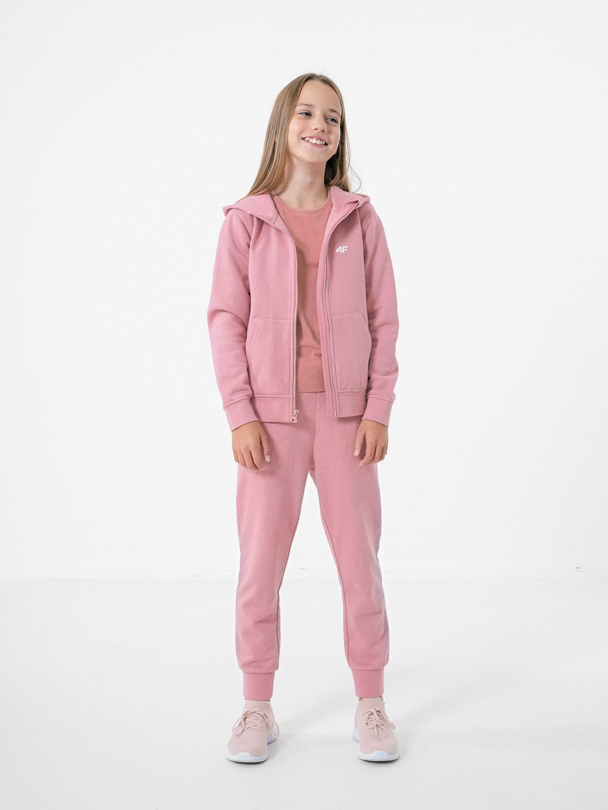 4F HJZ22-JBLD001 LIGHT PINK Dětská mikina EU 122 HJZ22-JBLD001 LIGHT PINK - náhled 4