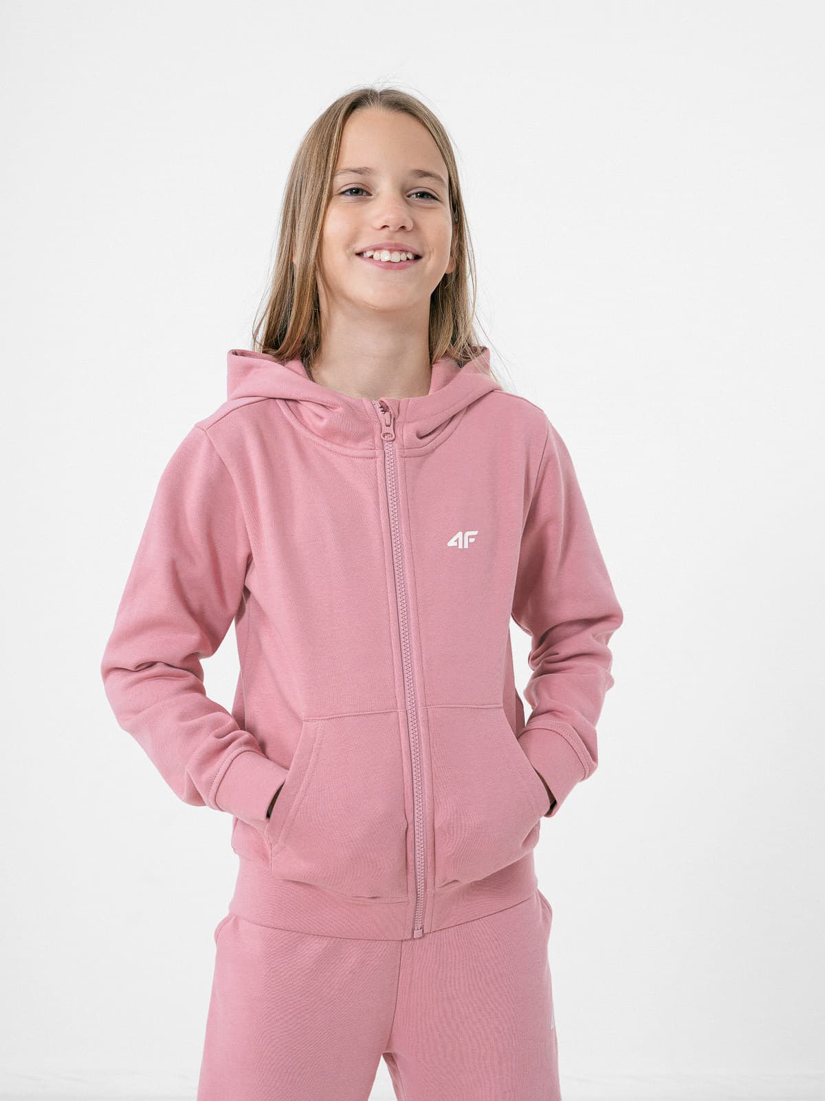 4F HJZ22-JBLD001 LIGHT PINK Dětská mikina EU 122 HJZ22-JBLD001 LIGHT PINK - náhled 3