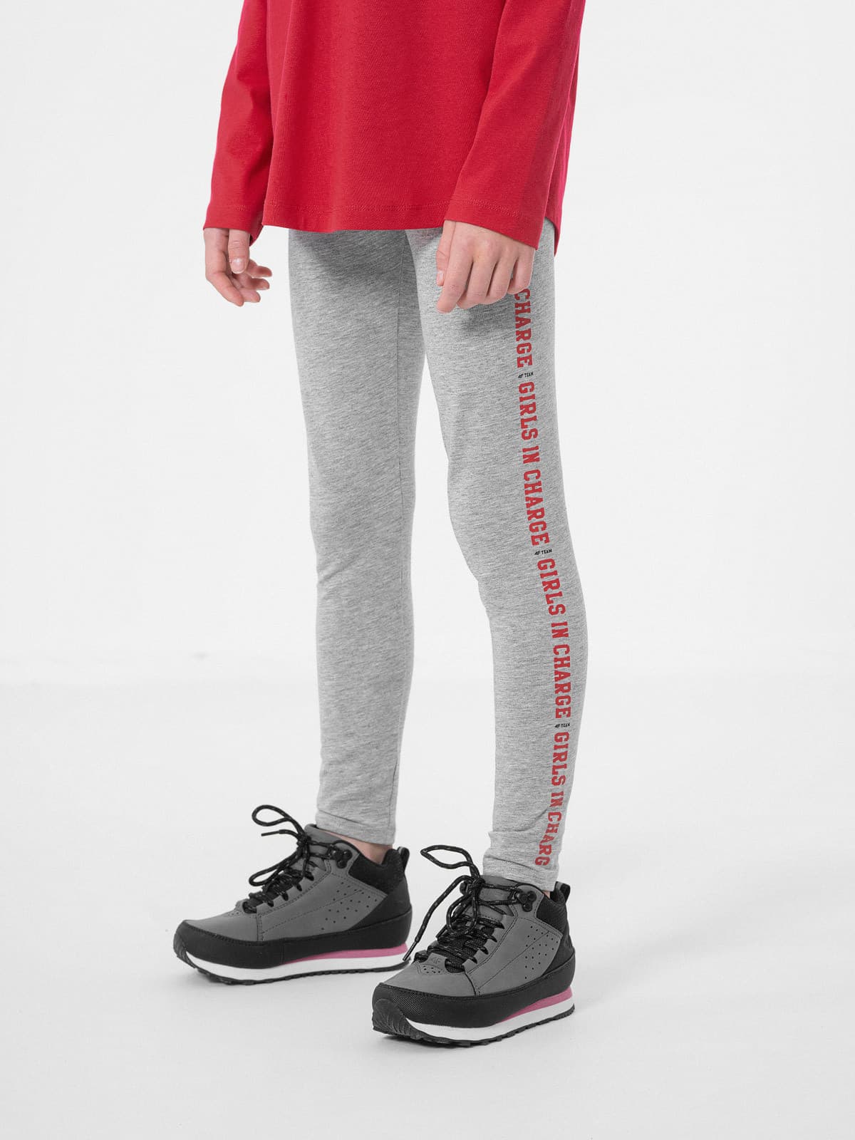 4F HJZ22-JLEG003 COLD LIGHT GREY MELANGE Dětské legíny EU 122 HJZ22-JLEG003 COLD LI GREY M - náhled 3