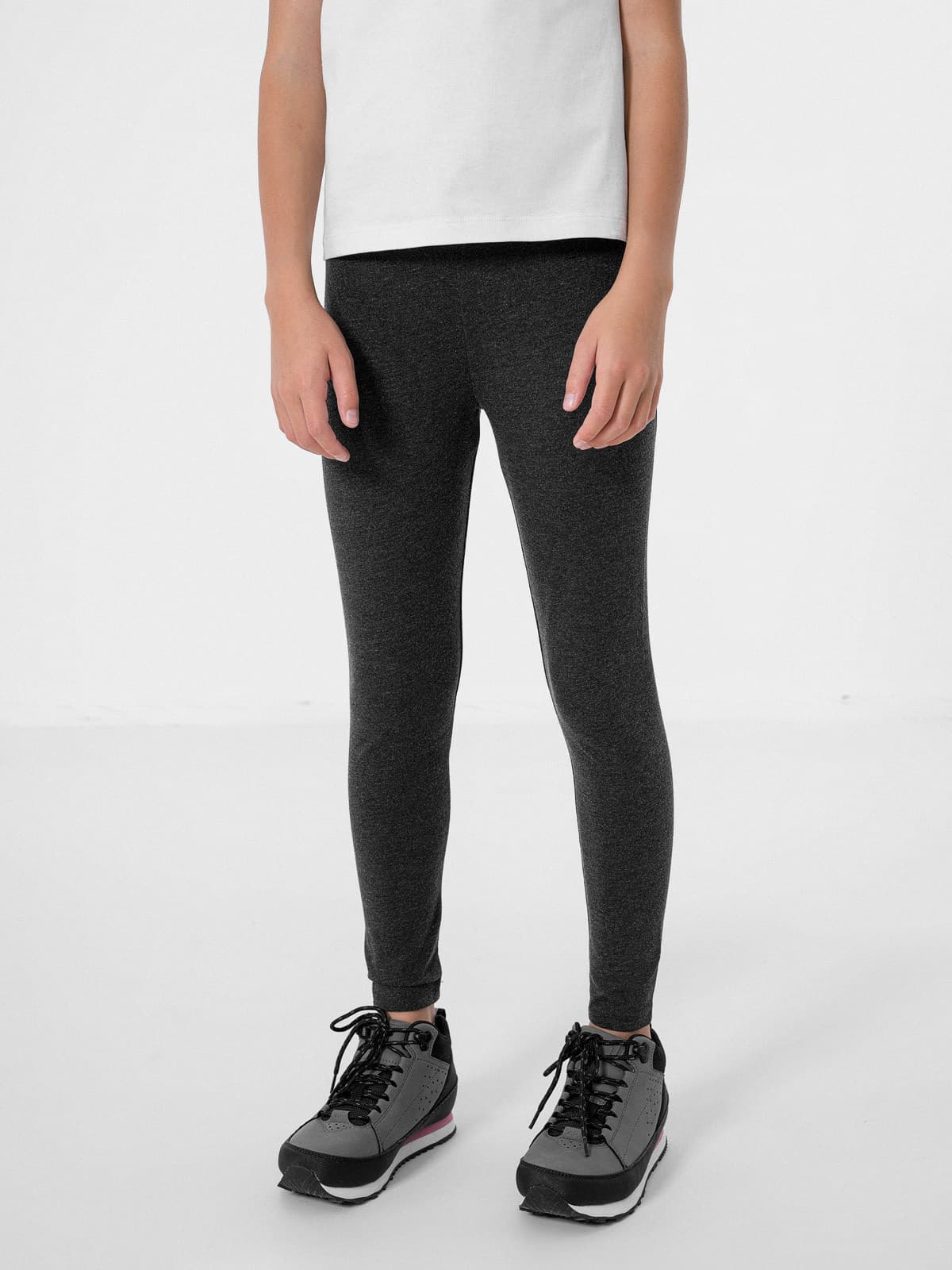 4F HJZ22-JLEG001 MIDDLE GREY MELANGE Dětské legíny EU 122 HJZ22-JLEG001 MIDDLE GREY M - náhled 3