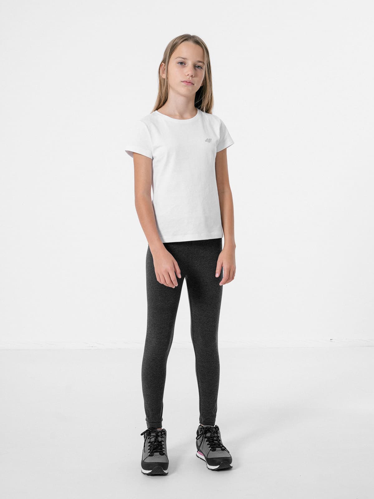 4F HJZ22-JLEG001 MIDDLE GREY MELANGE Dětské legíny EU 122 HJZ22-JLEG001 MIDDLE GREY M - náhled 4