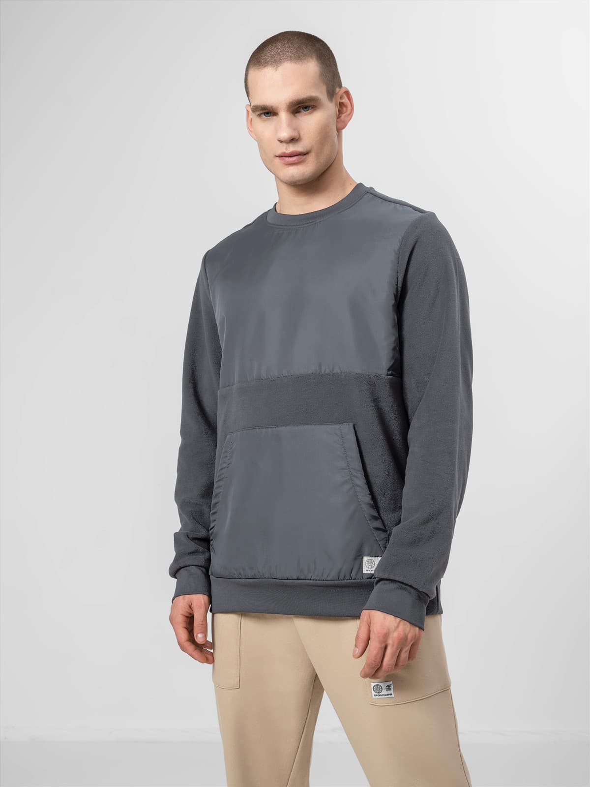 4F H4Z22-BLM010 ANTHRACITE Pánská mikina US 3XL H4Z22-BLM010 ANTHRACITE - náhled 3
