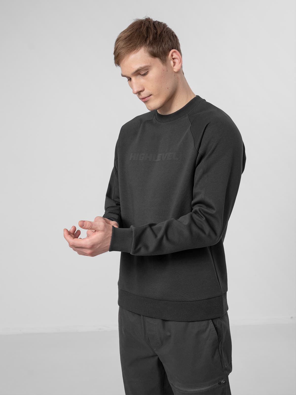 4F H4Z22-BLM019 ANTHRACITE Pánská mikina US S H4Z22-BLM019 ANTHRACITE - náhled 3