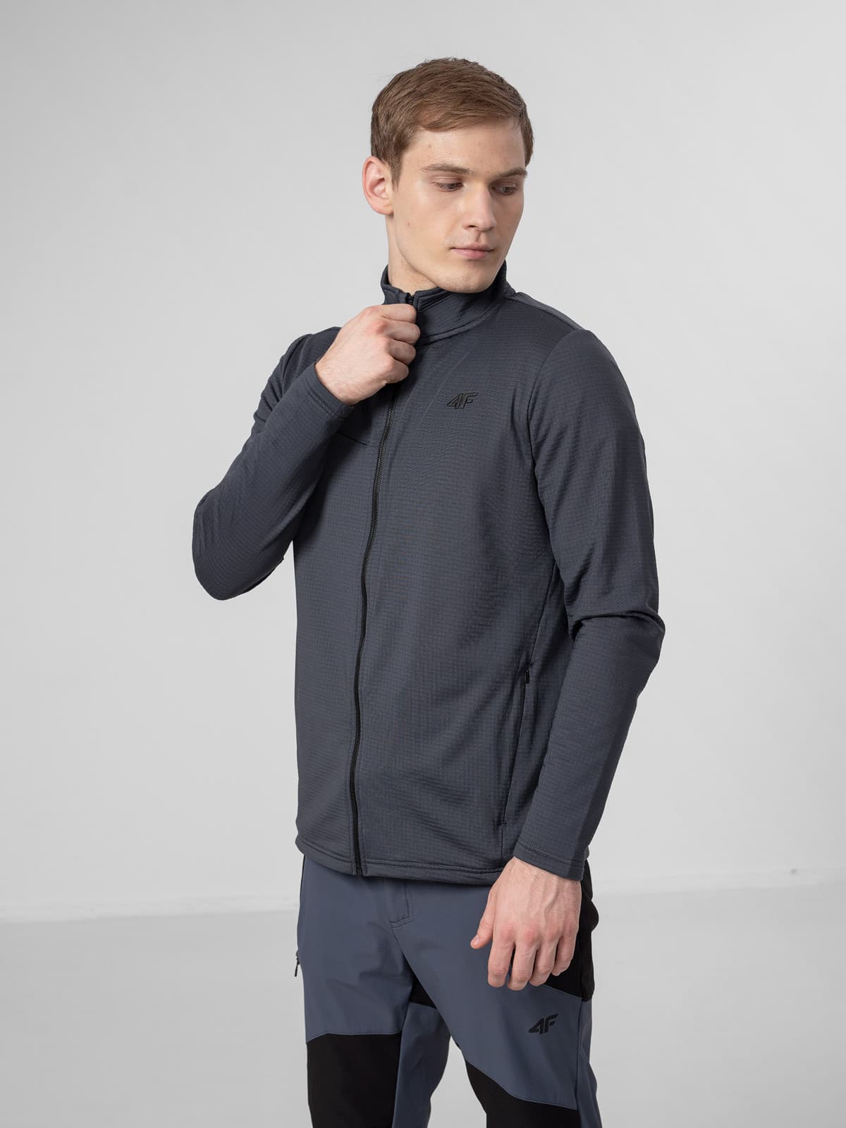 4F H4Z22-PLM013 ANTHRACITE Pánská mikina US 3XL H4Z22-PLM013 ANTHRACITE - náhled 3