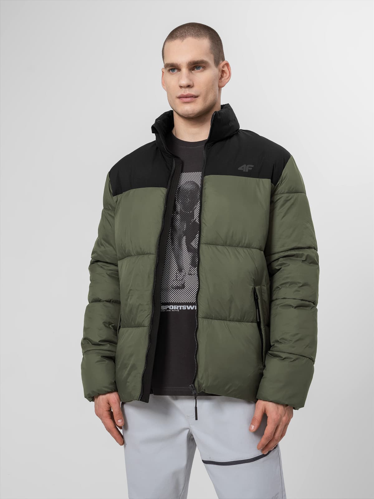 4F H4Z22-KUMP005 KHAKI Pánská zimní bunda US XL H4Z22-KUMP005 KHAKI - náhled 3