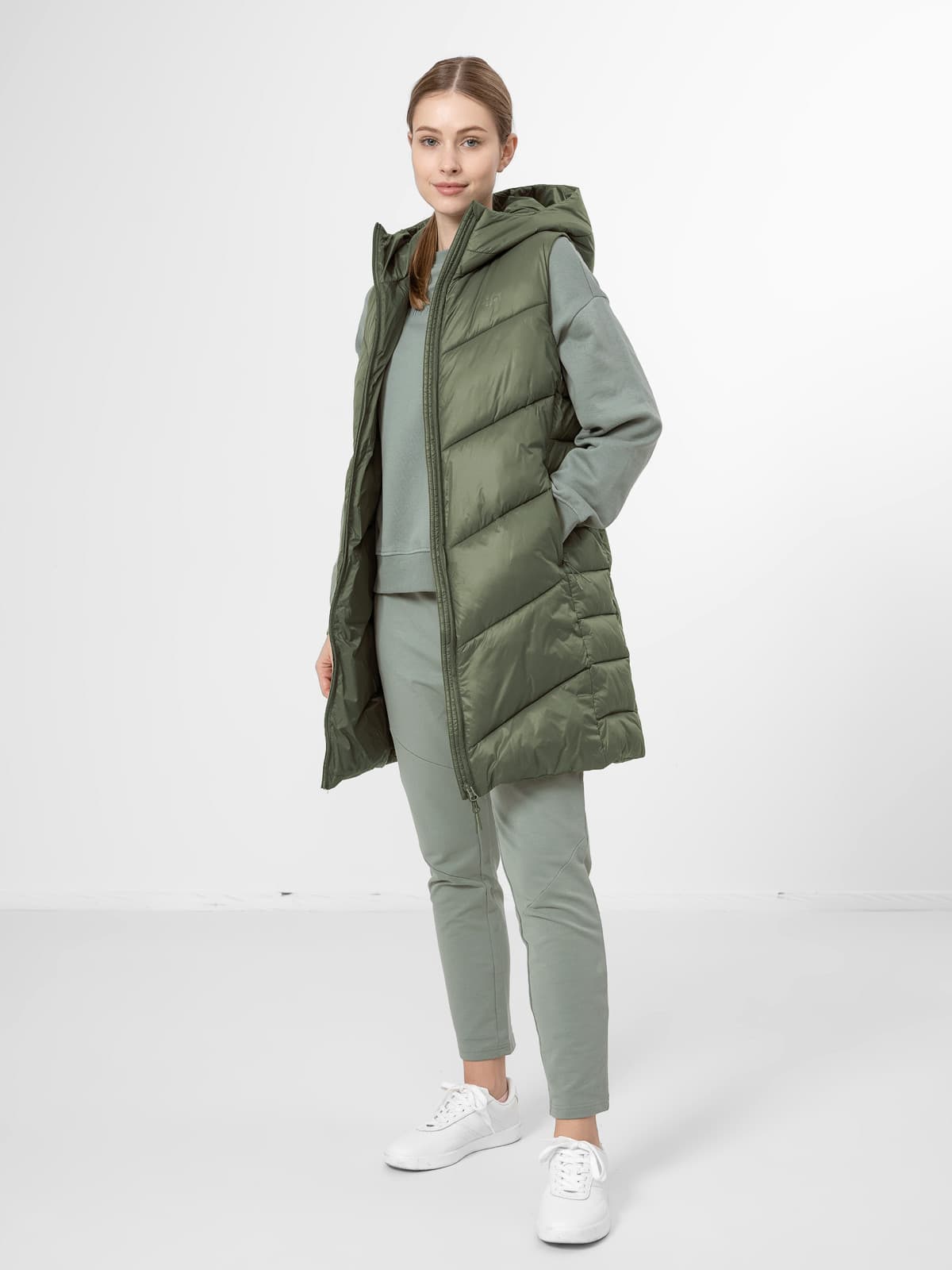 4F H4Z22-KUDP006 KHAKI Dámská vesta US L H4Z22-KUDP006 KHAKI - náhled 4