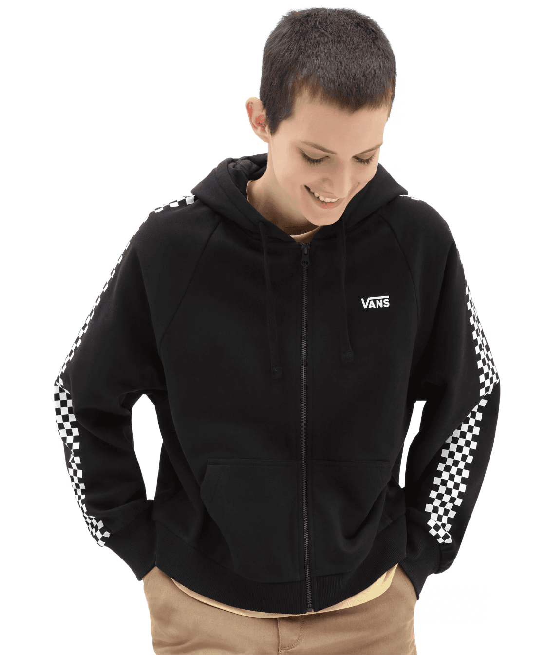 Vans FUNNIEST TIMES LS ZIP HOODIE Dámská mikina US L VN0A7RN6BLK1 - náhled 3