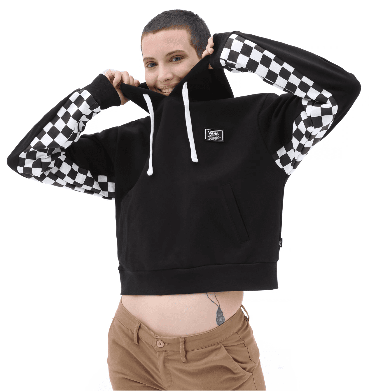 Vans BOOM BOOM CHECK IT HOODIE Dámská mikina US XL VN00045DBLK1 - náhled 3
