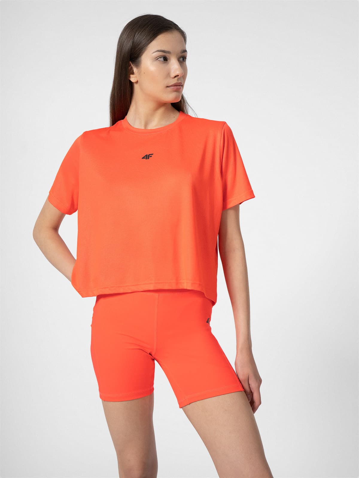 4F 4FSS23TFTSF152 RED NEON Dámské sportovní tričko US L 4FSS23TFTSF152 RED NEON