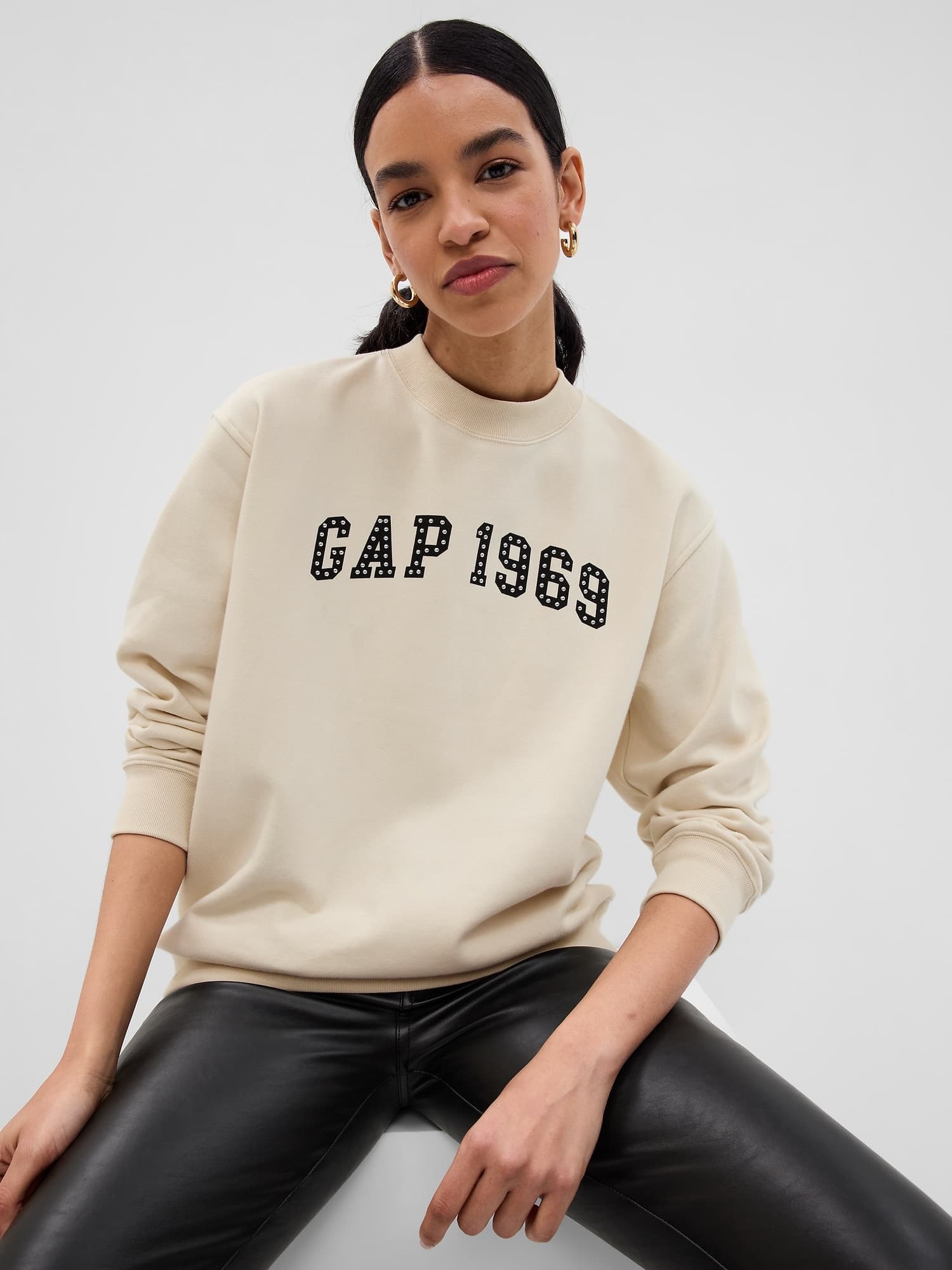 GAP FL LOGO BOYFRIEND CREW Dámská mikina US L 566543-02