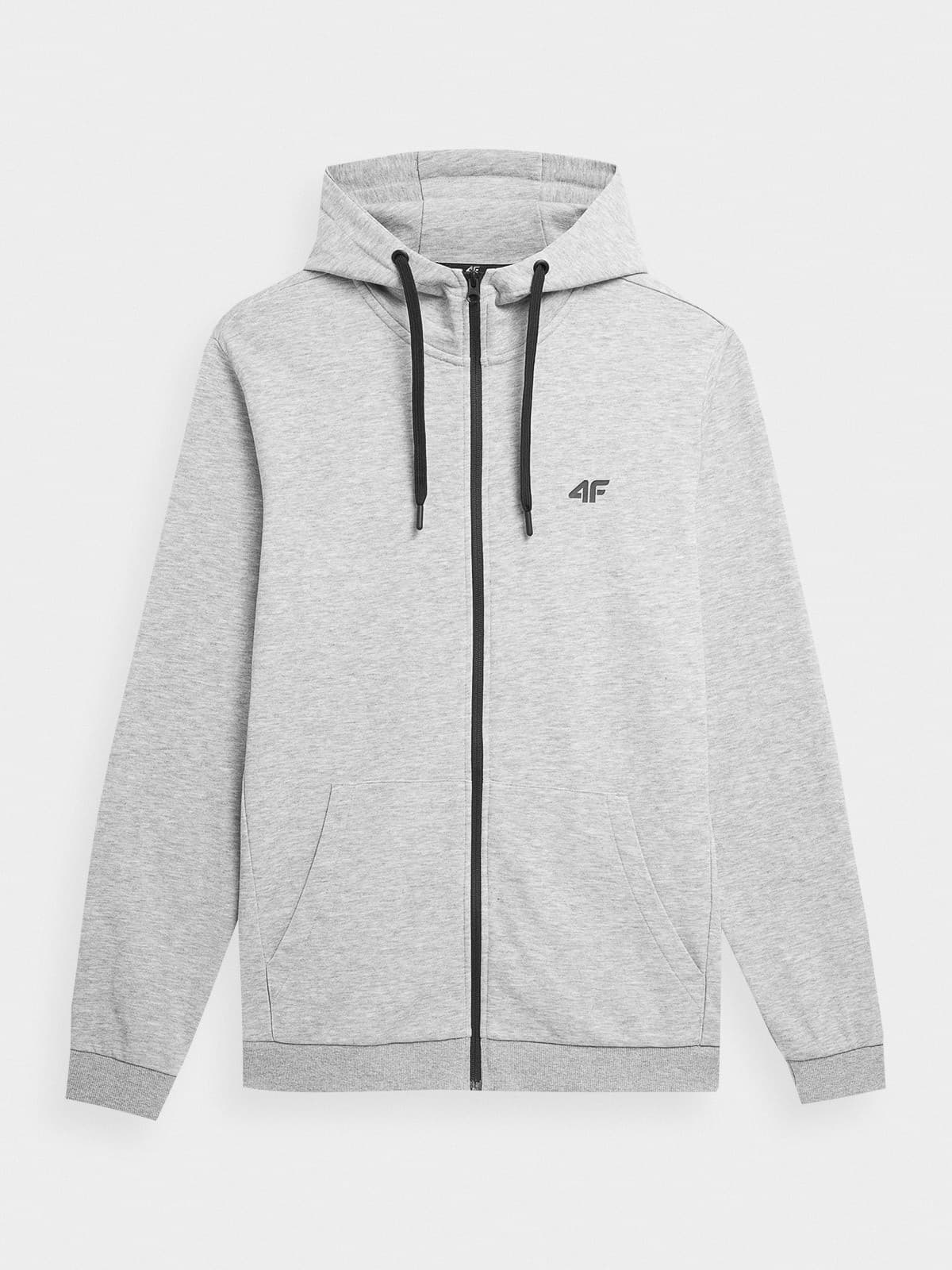 4F 4FAW23TSWSM695 COLD LIGHT GREY MELANGE Pánská mikina US 3XL 4FAW23TSWSM695 CO LIG GREY MEL
