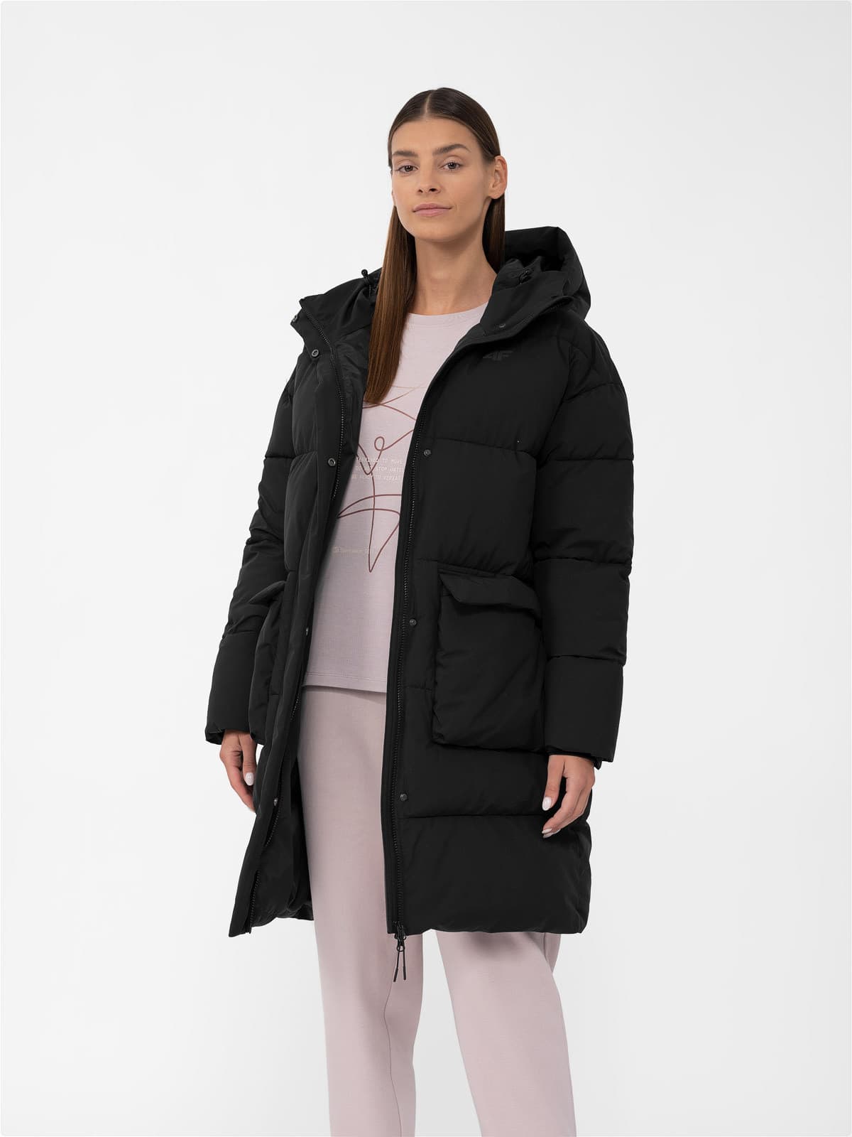 4F 4FAW23TDJAF236 DEEP BLACK Dámská bunda US L 4FAW23TDJAF236 DEEP BLACK - náhled 1