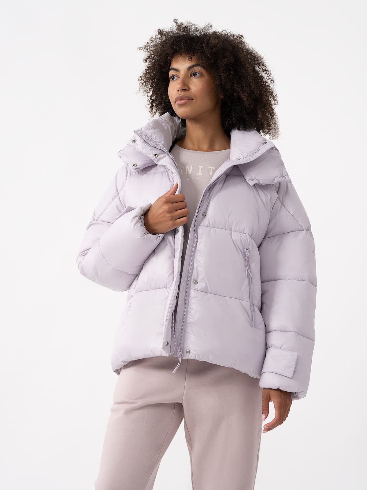 4F 4FAW23TDJAF231 LIGHT VIOLET Dámská bunda US L 4FAW23TDJAF231 LIGHT VIOLET - náhled 2