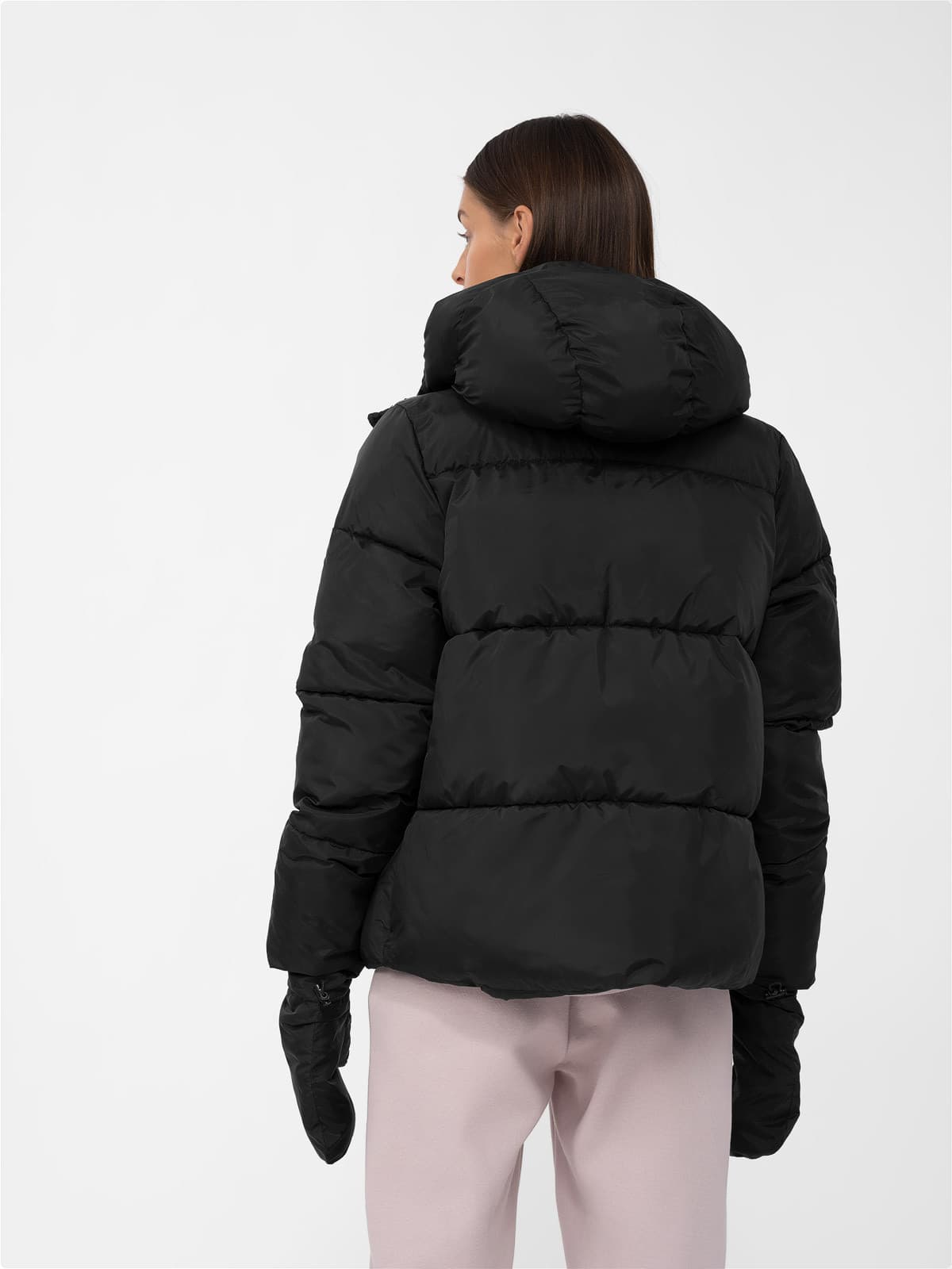 4F 4FAW23TDJAF234 DEEP BLACK Dámská bunda s rukavicemi US XL 4FAW23TDJAF234 DEEP BLACK - náhled 2