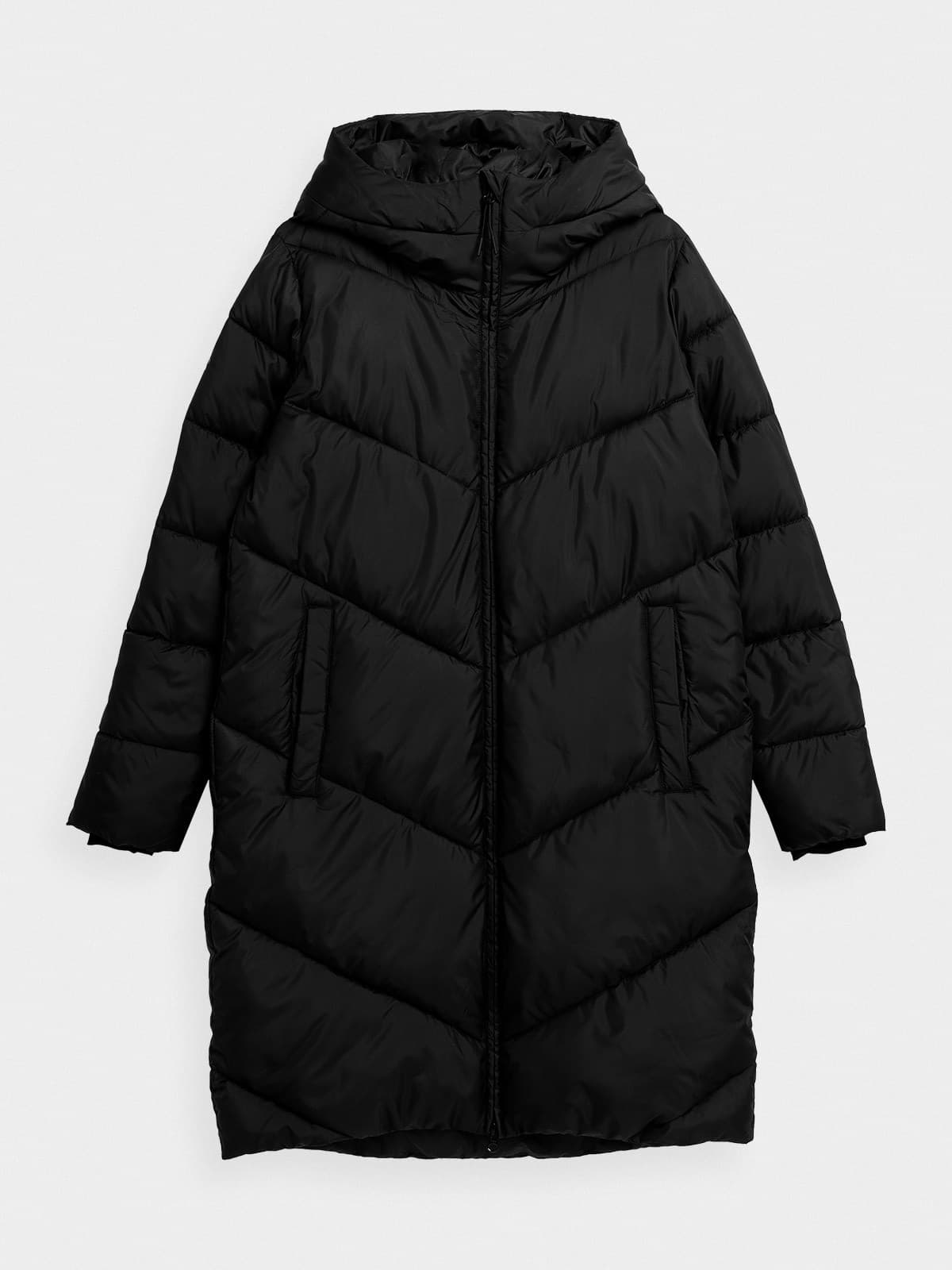 4F 4FAW23TDJAF235 DEEP BLACK Dámský kabát US L 4FAW23TDJAF235 DEEP BLACK