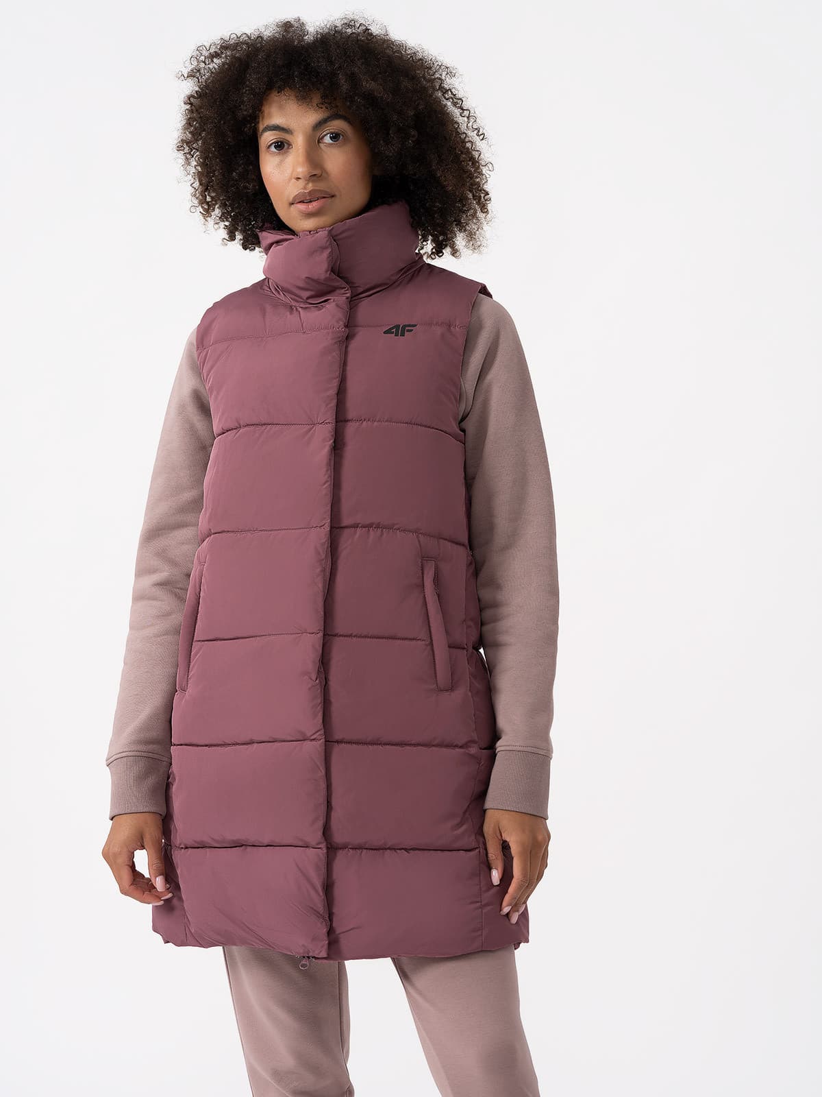 4F 4FAW23TVESF076 DARK PINK Dámská vesta US L 4FAW23TVESF076 DARK PINK - náhled 1