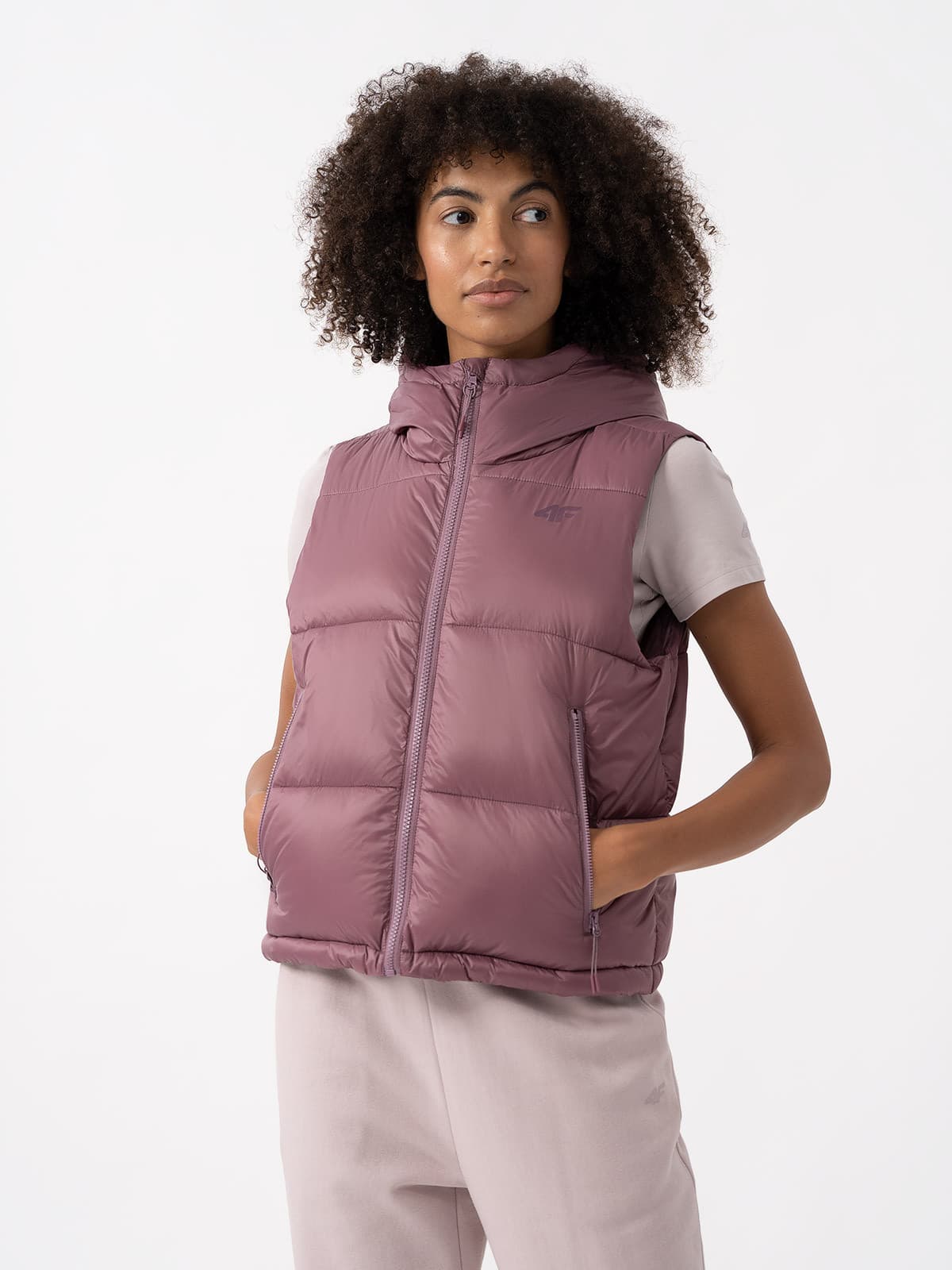 4F 4FAW23TVESF073 DARK PINK Dámská vesta US L 4FAW23TVESF073 DARK PINK - náhled 1