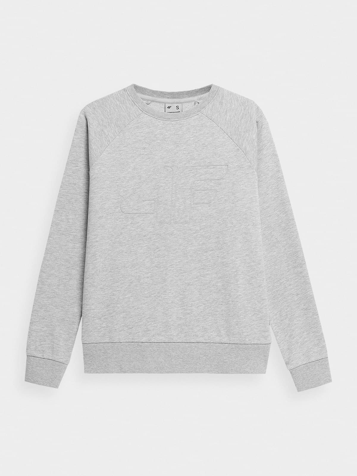 4F 4FAW23TSWSF0722 COLD LIGHT GREY MELANGE Dámská mikina US L 4FAW23TSWSF0722 CO LI GREY MEL