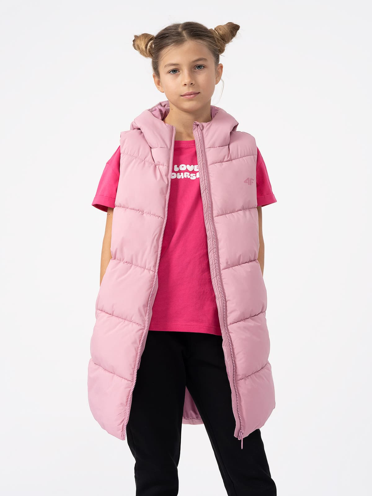 4F 4FJAW23TVJAF046 LIGHT PINK Dětská vesta EU 122 4FJAW23TVJAF046 LIGHT PINK - náhled 3