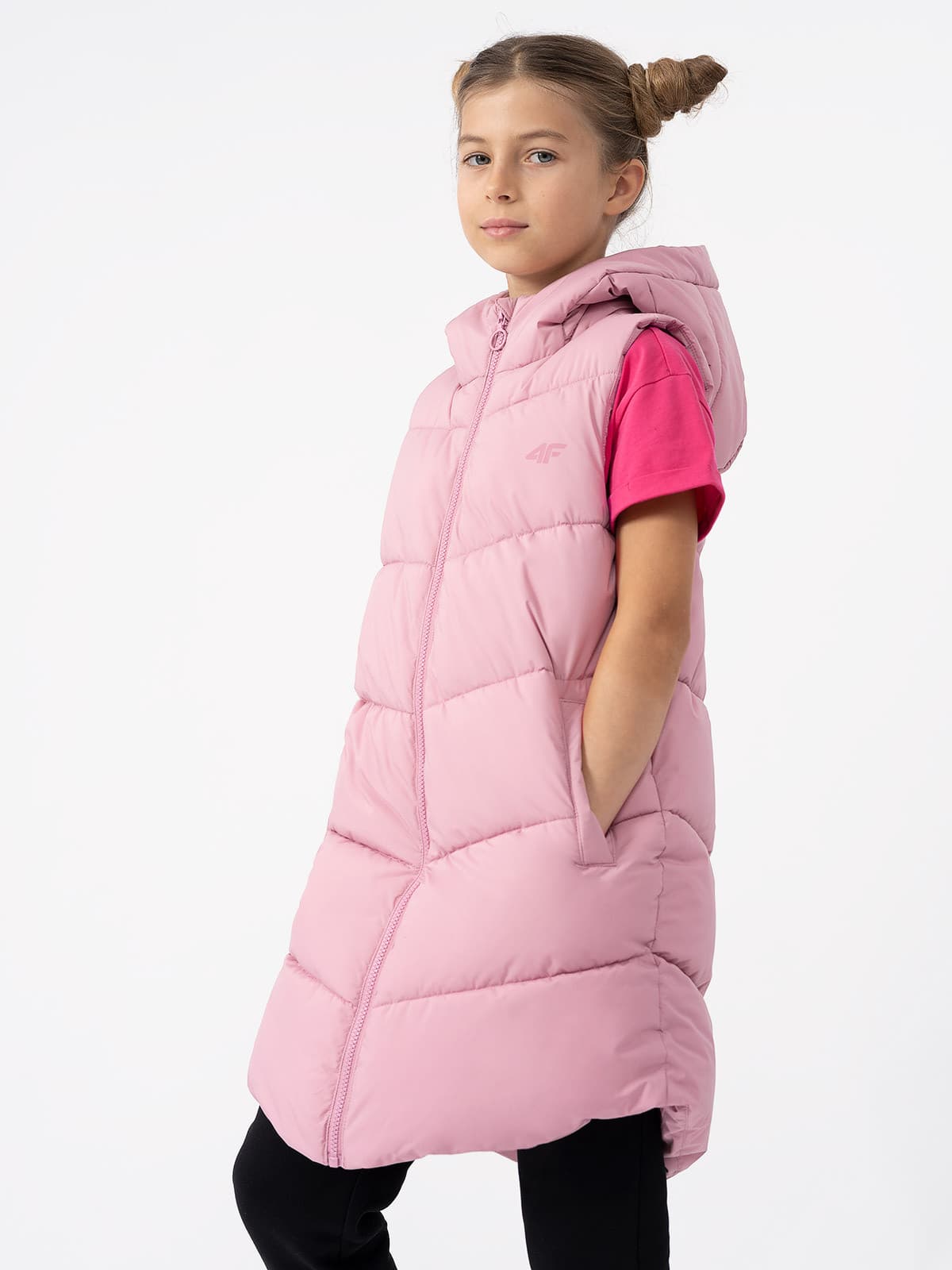 4F 4FJAW23TVJAF046 LIGHT PINK Dětská vesta EU 122 4FJAW23TVJAF046 LIGHT PINK - náhled 1