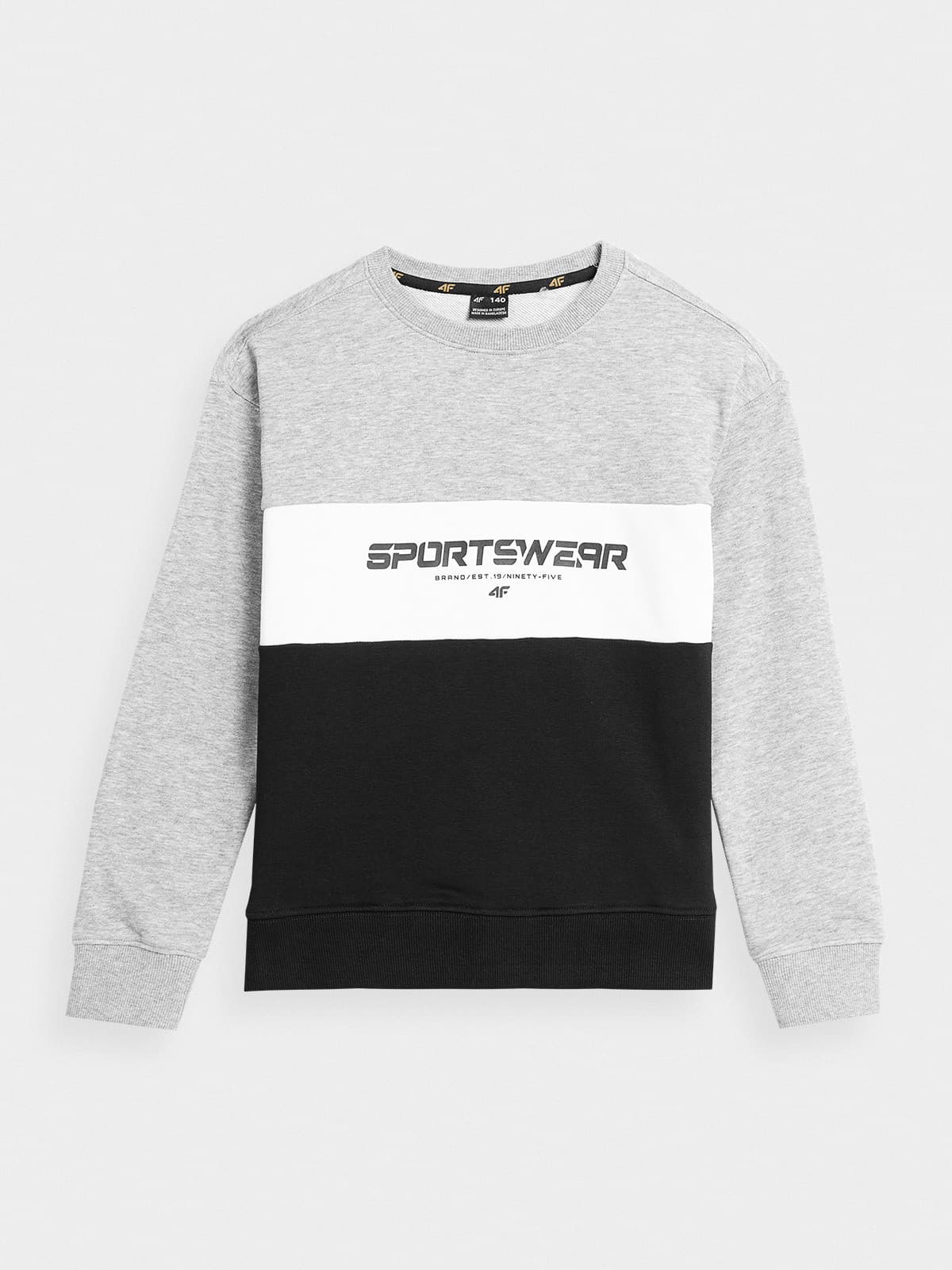 4F 4FJAW23TSWSM630 COLD LIGHT GREY MELANGE Dětská mikina EU 122 4FJAW23TSWSM630 C LI GREY MEL