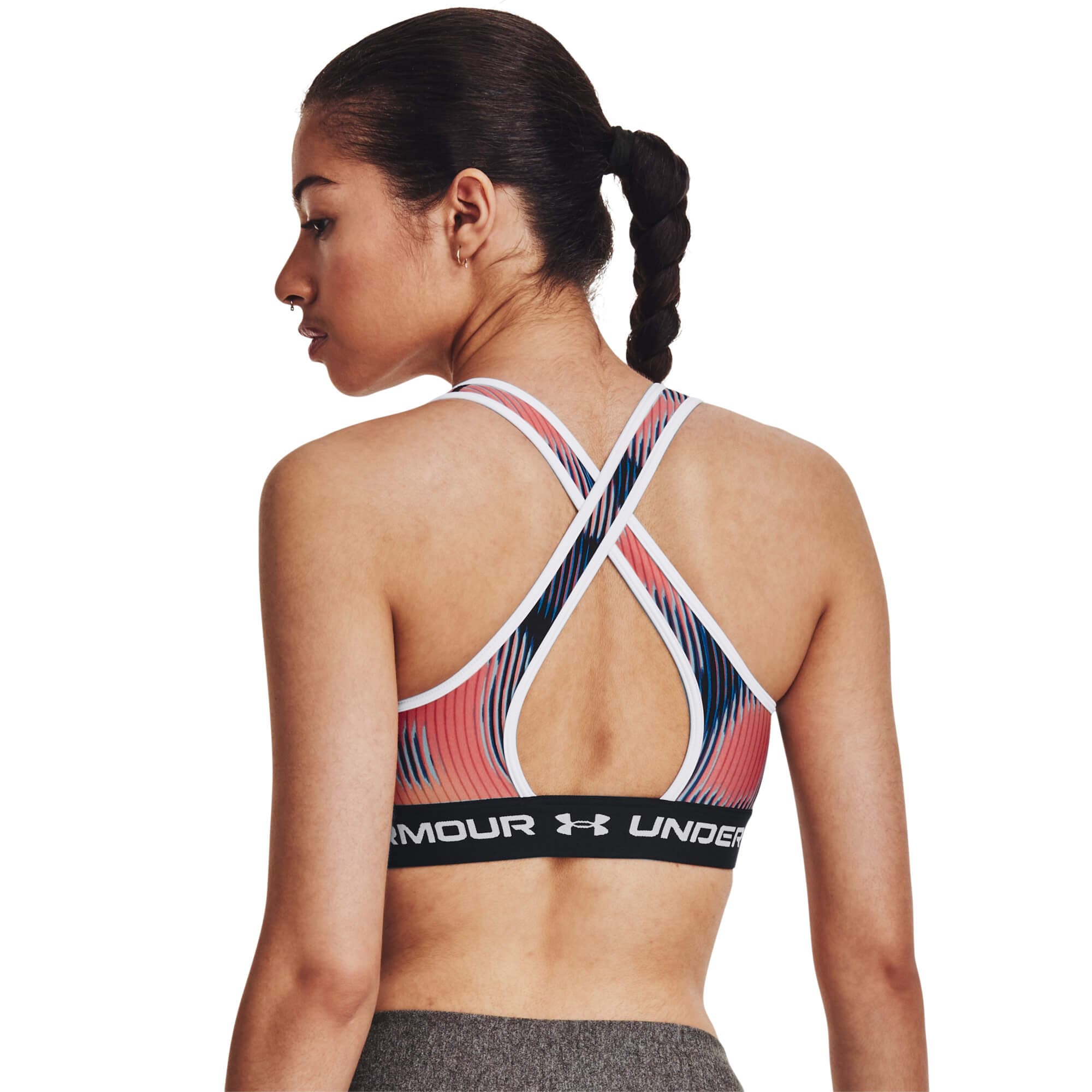 Under Armour UA Crossback Mid Print Dámská sportovní podprsenka US S 1361042-963 - náhled 4