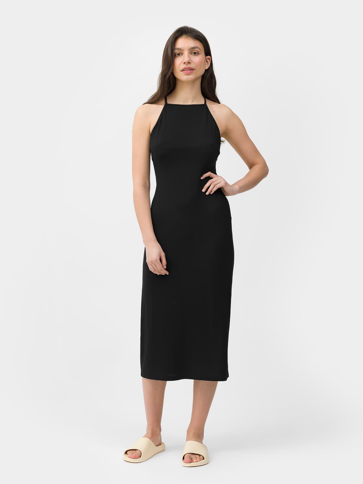 4F 4FSS23TDREF050 DEEP BLACK Dámské šaty US L 4FSS23TDREF050 DEEP BLACK - náhled 1